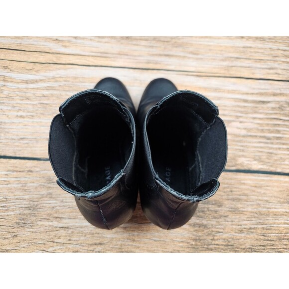 Rampage MOOSY Womens 10 M Black Ankle Wedge Boot Booties Elastic Patch Vegan - Picture 7 of 12